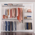 Rubbermaid Configurations Custom Closet Kit - Adjustable 4-8 Ft. Metal Wire Shelving | White Finish, Complete Organization System