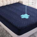 NTBAY Waterproof Mattress Protector - Quilted Twin Fitted Cover with 15" Deep Pocket | Soft, Breathable, Navy Blue