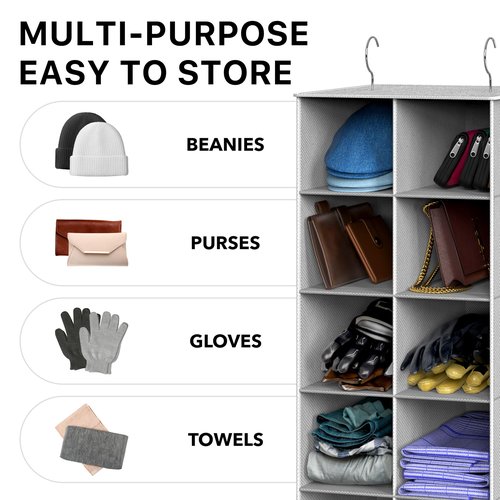 Simple Houseware 20 Section Shelves Hanging Shoes Organizer Holder for Closet, Gray