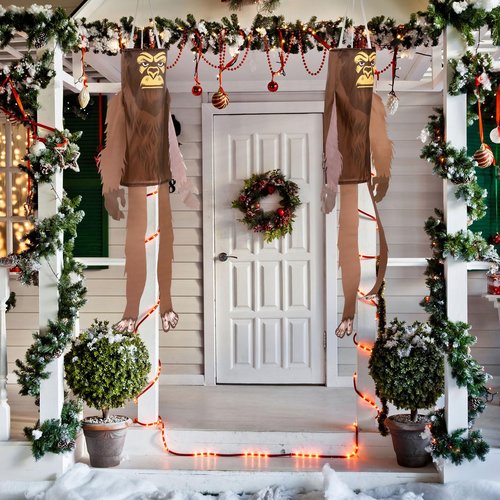 Briwooody 2 Pcs Wind Socks for Outside Heavy Duty Sasquatch Gifts Decoration with Lights 50 Inch Funny Hanging Outdoor Wind Socks Decoration for Garden Porch Yard Lawn Party Decor