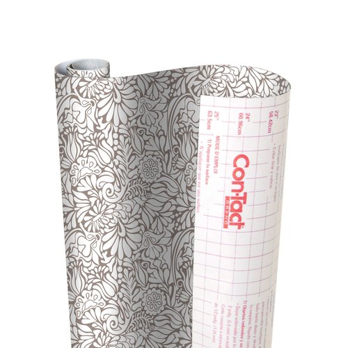 Con-Tact Brand Creative Covering Self-Adhesive Shelf and Drawer Liner, 18" x9', Batik Taupe (09F-C9A243-12)