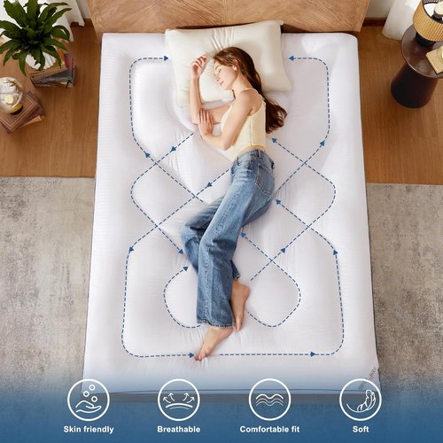 BEDLORE King Mattress Topper - Thick Pillow Top Pad for Back Pain Relief | Cooling Soft Cover with Deep Pockets