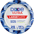 Dixie Ultra Large Paper Plates - 11 Inch, Heavy Duty & Microwave-Safe | 25 Count, Soak-Proof & Cut Resistant