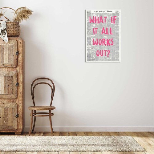 Drimiler Retro Newspaper Poster - Positive Affirming Quote Canvas Wall Art | 16x24in Framed Decor