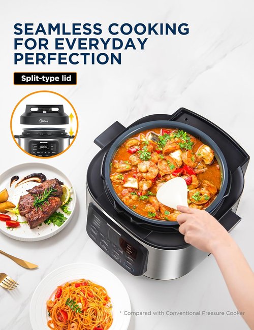 Midea WideMax 12-in-1 Electric Pressure Cooker - 6.5 Quart, Multi-Functional with 12 Presets