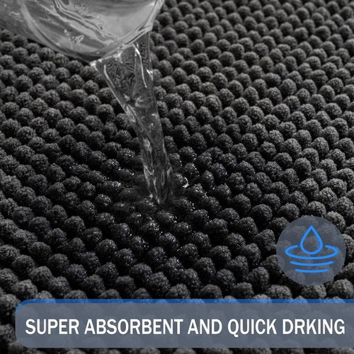 Exclusivo Mezcla Bathroom Rugs - Extra Soft Chenille Mat, Quick Dry & Machine Washable | 24x36, Grey