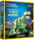 National Geographic Motorized Dinosaur 3D Puzzle - 50-Piece T. Rex Model Kit with Light-Up Base & 8 Settings