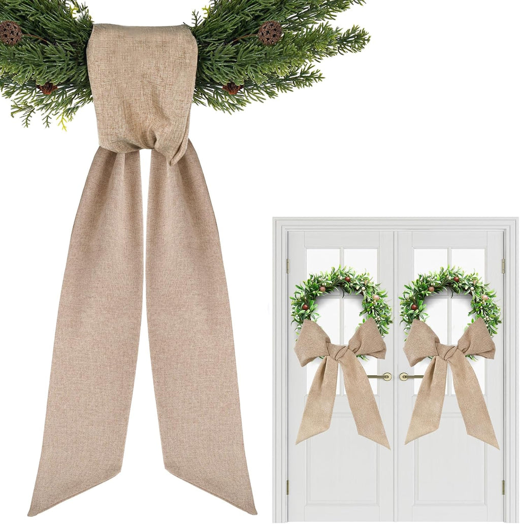 Rustic Wreath Sash by [Brand Name] - 2 Pcs 55.5 Inch Blank Sashes for Farmhouse Door Decor
