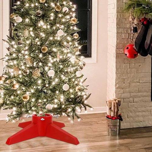 FORUP Christmas Tree Stand - Durable Base Holder for Real Trees | Red Color