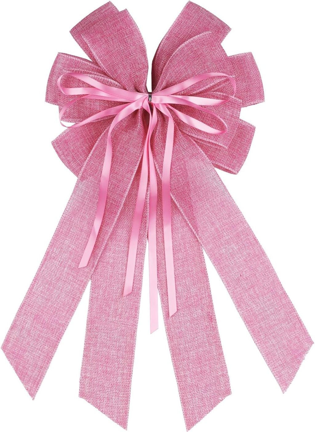 YKW Large Baby Pink Burlap Bow - 20x11 Inch Farmhouse Wreath Decor | Perfect for Baby Showers & Parties