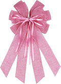 YKW Large Baby Pink Burlap Bow - 20x11 Inch Farmhouse Wreath Decor | Perfect for Baby Showers & Parties