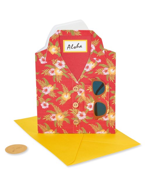 Papyrus Birthday Cards for Him, Hawaiian Shirt and Craft Beer (2-Count)