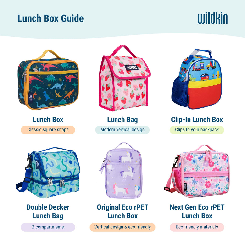Wildkin Two Compartment Insulated Lunch Bag for Kids – School & Travel Ready - Strawberry Patch