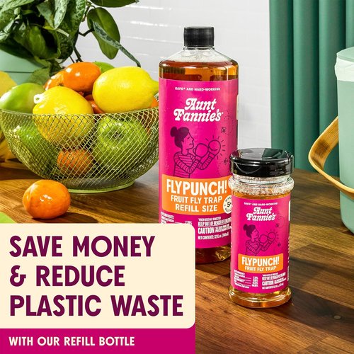 Aunt Fannie's FlyPunch Fruit Fly Trap - Safe Plant-Based Indoor Solution | Lasts Up to 30 Days