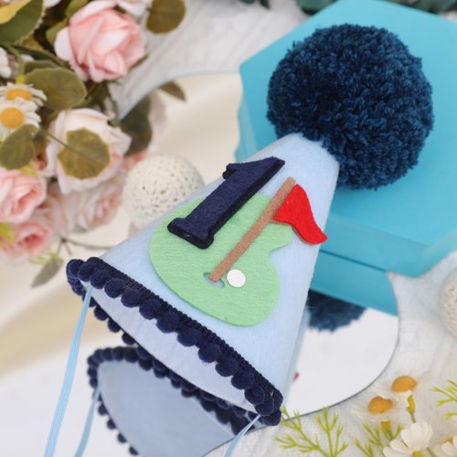 LINLULU Golf 1st Birthday Hat for Boys - Hole in One 1st Birthday Crown, Golf First Bday Decoration, Boy First Bday Party Hat, Our Little All Star Bday Decor