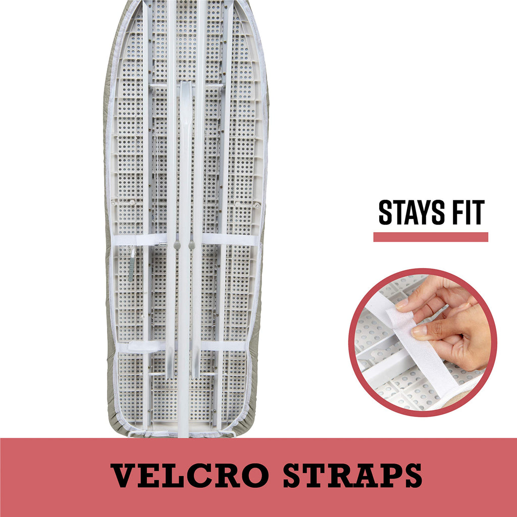 Simplify Ironing Board Cover and Pad | Silicone Coated | Scorch Resistant | Thick Padding | Elastic Edge | Hook and Loop Fasteners | Standard Size 15x54 | Plum Pink