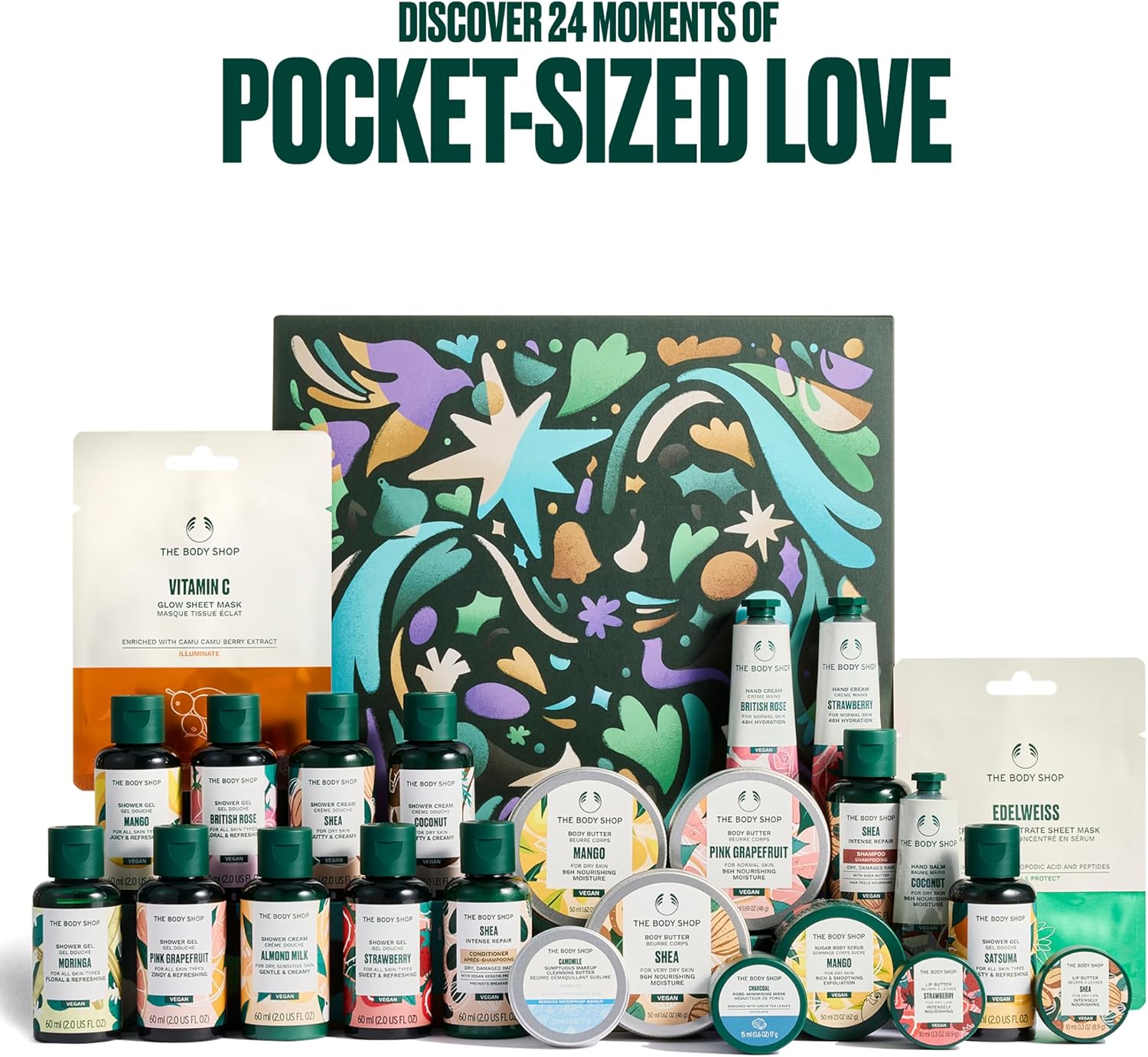 The Body Shop Classic Beauty Advent Calendar - 24-Piece Gift Set with Creams, Gels & Hand Balms