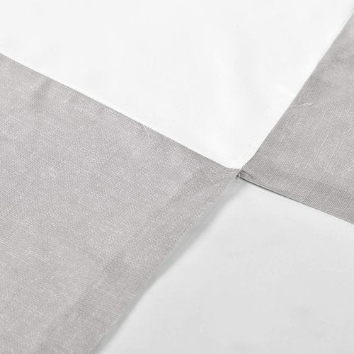 Lush Decor Baby Printed Linen Textured Solid Crib Skirt, Gray 52"L x 28"W + 16" Drop