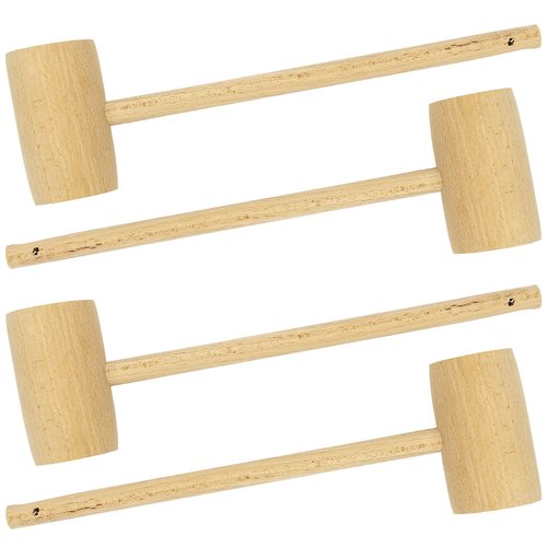 "Wooden Crab Mallet Seafood Lobster Shellfish Cracker Hammer - Hardwood Set of 4 by Southern Homewares"