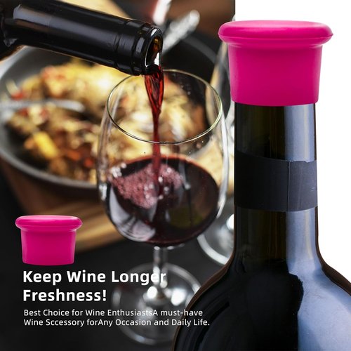 12 PCS Silicone Wine Stoppers, Reusable Silicone Wine Saver Sealer Stoppers Cover,Wine Bottle Caps Corks to Keep Wine Champagne Beverages Sparkling Beer Storage Fresh (6 colors)