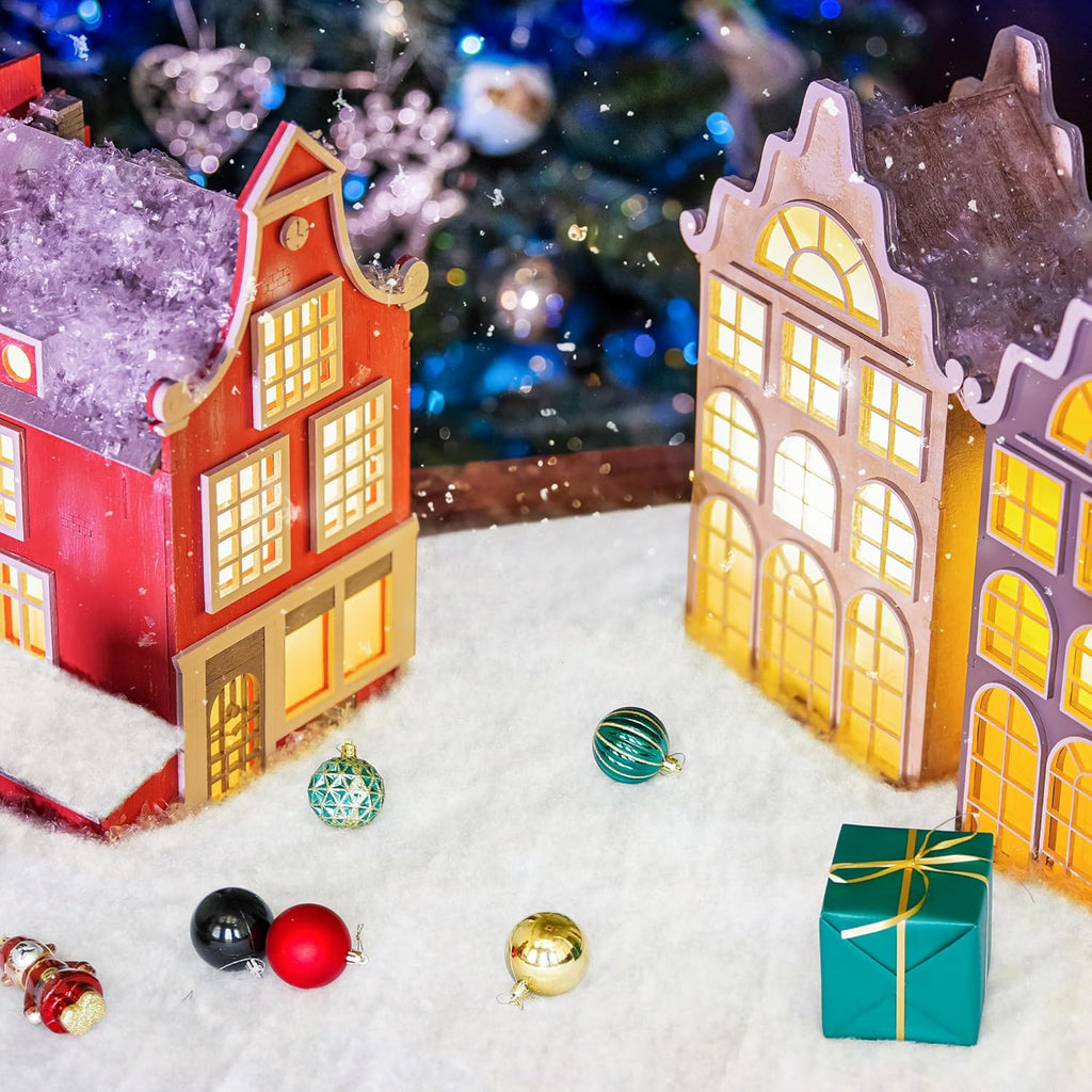 QZYL Snow Blankets - 2 PCS Thick 3x8 FT Artificial Fake Snow for Christmas Village Displays | Winter Wonderland Decor