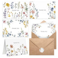 XXINMOH 102 PACK Floral Thank You Cards With Envelopes (4"x6") - Wildflower Blank Cards With Adhesive Envelopes & Matching Stickers for Wedding, Bridal Showers, Baby Showers, Birthday, All Occasion