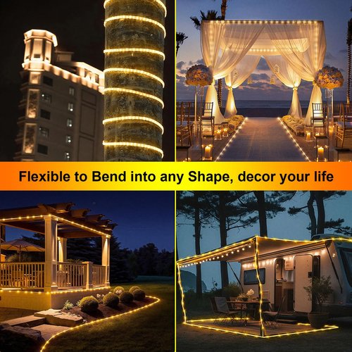 1 Pack Battery Powered String Lights Waterproof with Remote 33ft 100LED Timer 8 Modes Battery Operated Outdoor Lights for Christmas Decor Trampoline Camping Tents, Warm White