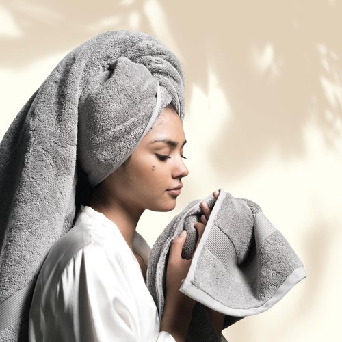 Miracle Made Soft Hand Towel, Long-Staple Silver-Treated Cotton Fabric – Fade Resistant, Highly Absorbent, Quick-Drying Cloth, Stone