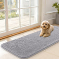 OLANLY Dog Door Mat - Absorbent Non-Slip Mud Mat for Indoor Use | 47x17 Inches, Light Grey