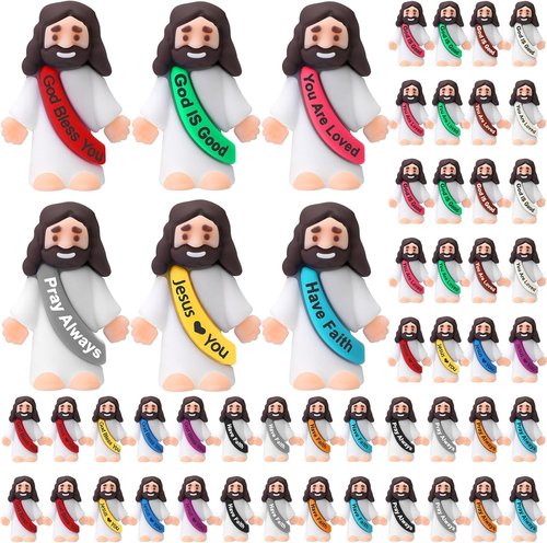 Bememo Mini Jesus Figures - 100 Pcs Original Design for Sunday School & Baptism Gifts | Religious Party Favors