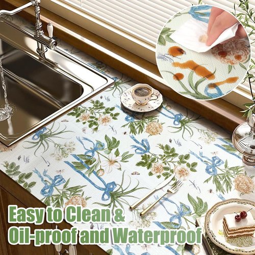 Tatyanna Drawer and Shelf Liner for Kitchen Cabinets Non Adhesive Cabinet Liners Floral Shelf Liners Strong Grip Non-Slip Drawer Liner Waterproof Easy to Clean Cupboard Dresser Liner 12IN x 10FT