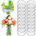 Patelai Mason Jar Frog Lid Insert Metal Flower Organizer Frog Lid Insert with Square Grids for Regular Mouth Mason Canning Jars(12 Pieces)
