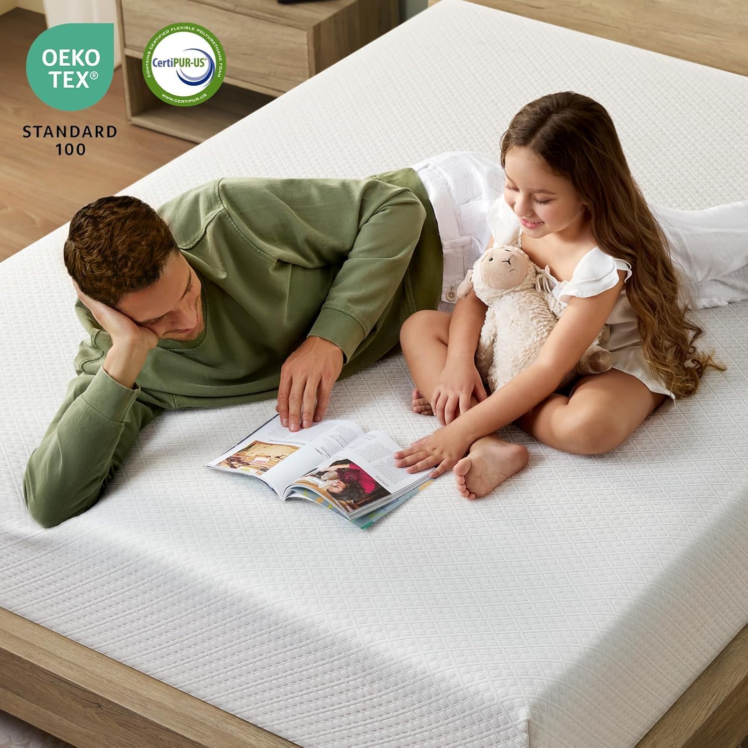 Rolanstar Queen Size Gel Memory Foam Mattress - 8 Inch, Breathable & Supportive, CertiPUR-US Certified, White
