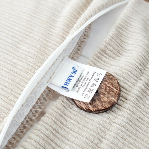 HWY 50 Cream White Chenille Throw Pillow Covers 12x20 Inch with Triple Buttons, Soft Farmhouse Accent Decorative Cushion Cases for Couch Sofa Bed Living Room Pack of 2 Rectangle