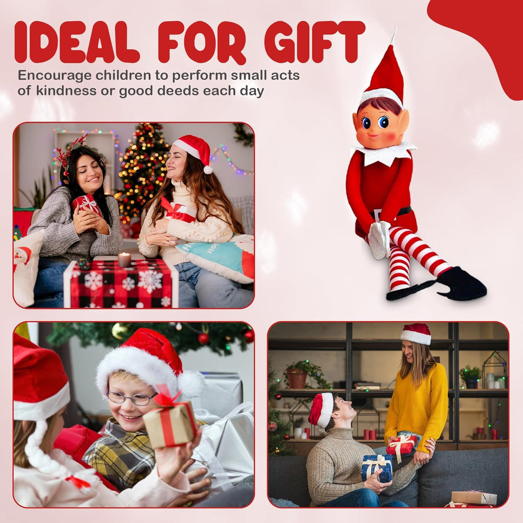 Quebec Christmas Mischief Makers | Naughty Santa’s Little Helper Elf Doll - Soft Body, Vinyl Face, Hook and Loop Grip