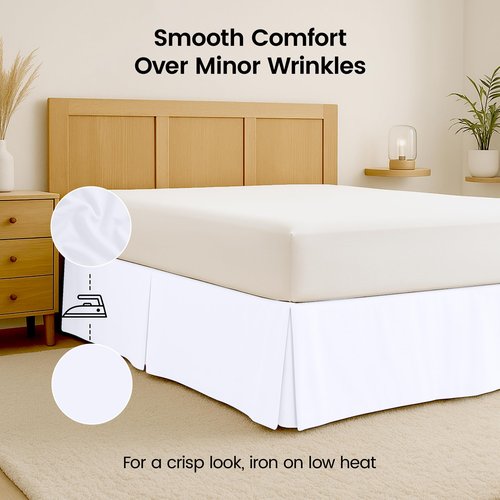 Utopia Bedding Full Bed Skirt - Soft Quadruple Pleated Ruffle - Easy Fit with 16 Inch Tailored Drop - Hotel Quality, Shrinkage and Fade Resistant (Full, White)