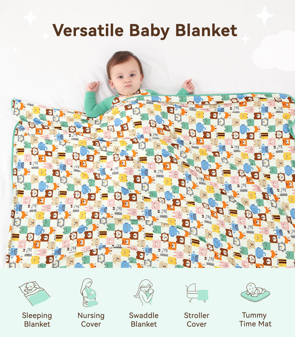 DREAMHALO Premium Baby Blankets, Soft Viscose from Bamboo Blanket for Boys and Girls, Nursery Crib Bedding Quilt for Newborn and Toddler, Cooling for Hot Sleepers 50'' x 50'' Bear