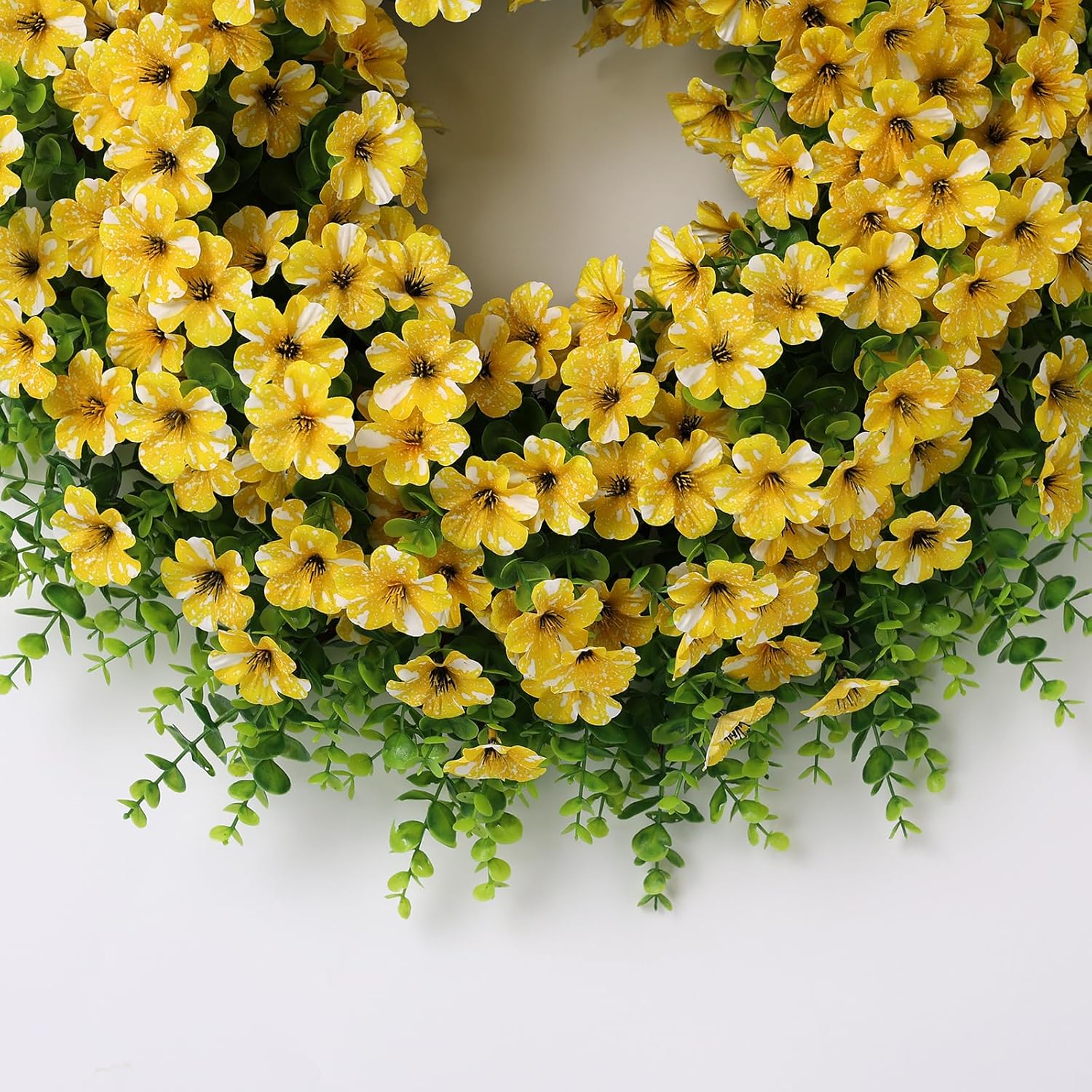 Regine Switzerland 26" Artificial Flower & Eucalyptus Wreath - Faux Morning Glory & Eucalyptus for Spring/Summer Decor