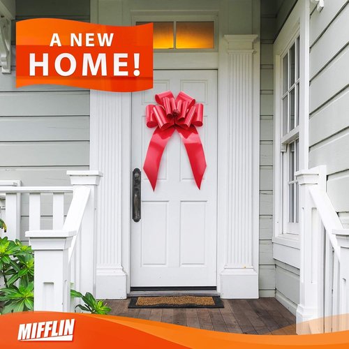 Mifflin-USA Big Car Bow - Matte Red 30 Inch Gift Bow | Giant Birthday & Christmas Car Decor with Suction Cups