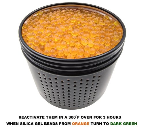 ECCEPOPU Gun Safe Dehumidifier 200g - Silica Gel Desiccant Canister, Moisture Absorber for Gun Cabinets & Safes, Protect 80 Cubic Feet, Black, Aluminum Shell