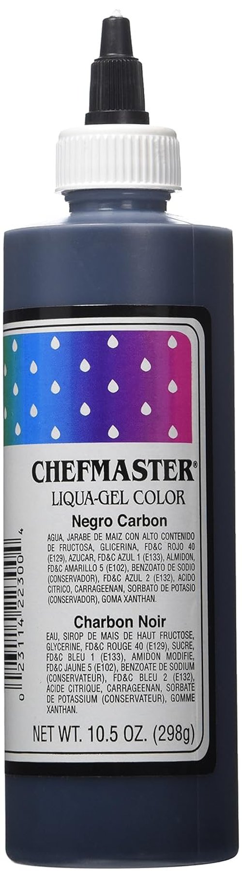 Chefmaster Coal Black Liqua-Gel Food Coloring - Vibrant, Professional-Grade Dye for Icing & Fondant | 10.5 oz