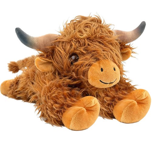 JOD® 4lbs Highland Cow Weighted Stuffed Animals, 22inch Giant Highland Cow Gift Plushie Toy, Cute Stuffed Animal Highland Cattle Plush Pillow Women Adults Kid Bedtime Highland Cattle