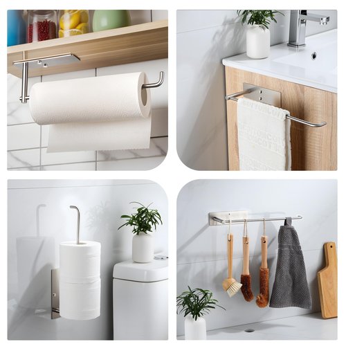 YIGII Wall Mount Paper Towel Holder, Under Cabinet Paper Towel Rack