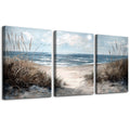 TTHYUEWS Canvas Wall Art For Living Room Wall Decor For Bedroom Modern Office Canvas Art Office Decor Blue Sea Beach Wall Paintings Prints Pictures Artwork Ready To Hang Home Decor 20" X 28"3 Piece