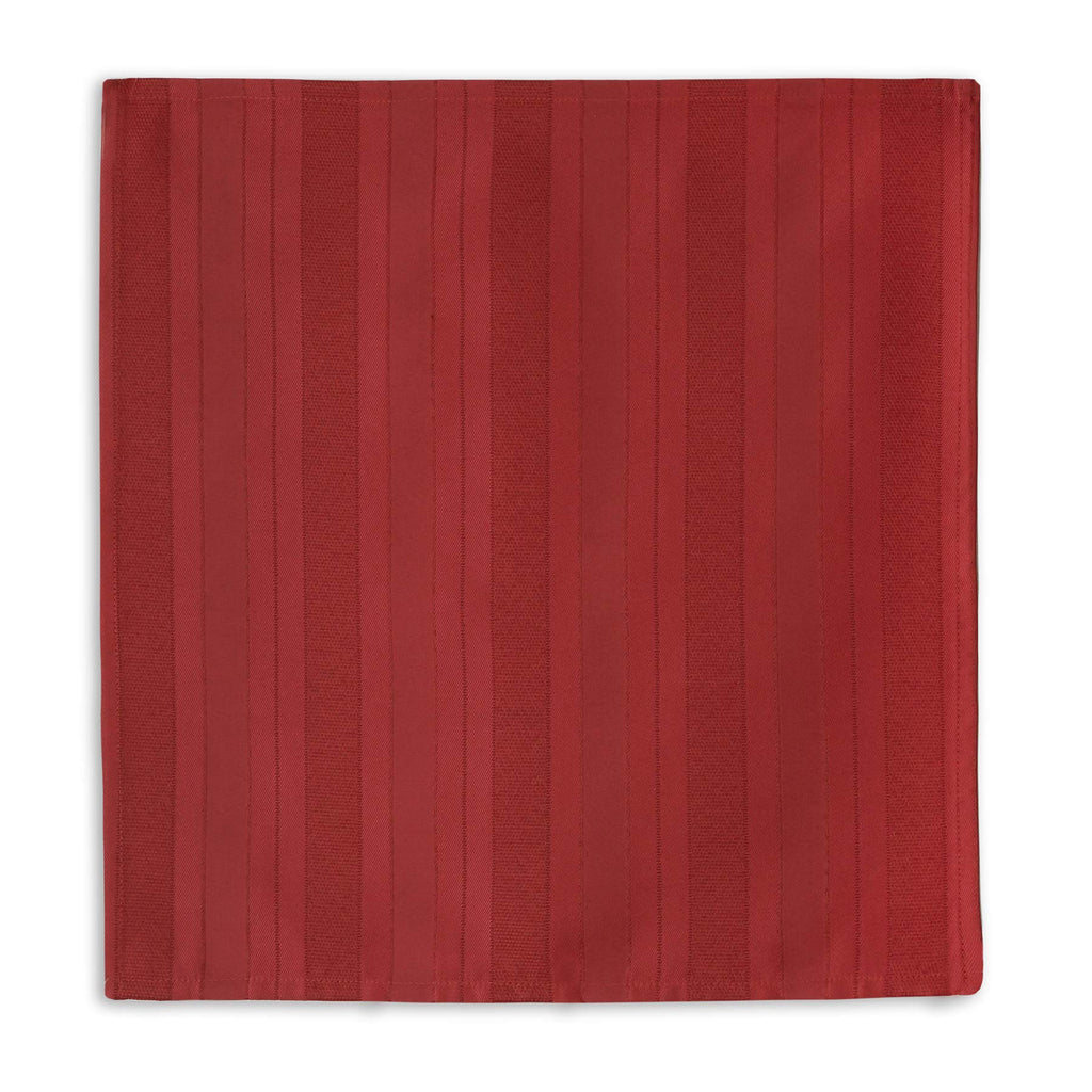 Newbridge Red Satin Stripe Fabric Tablecloth, 60 x 144 Inch Rectangle, Elegant Woven Stripe, Wrinkle Resistant Reusable Polyester Table Cover