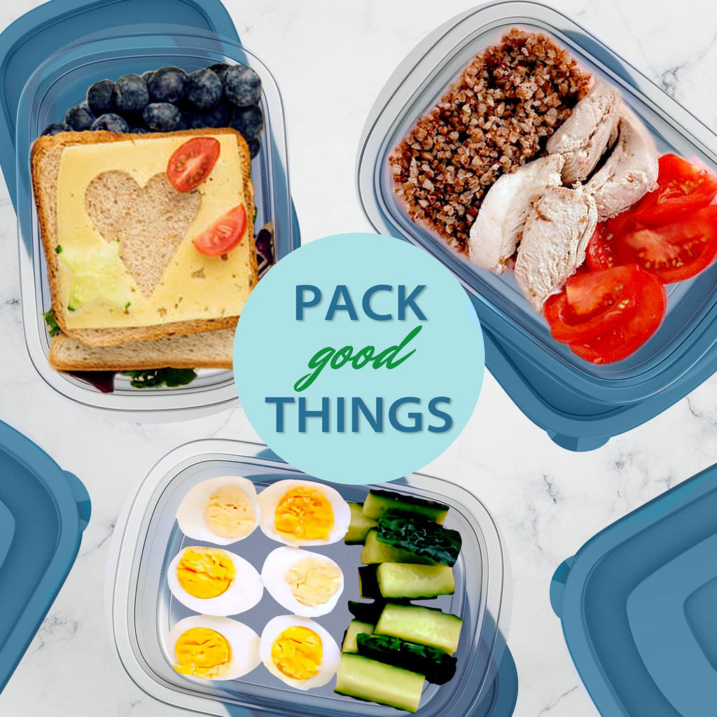 5PCS Small Food Storage Containers,Freezer Microwave safe,Food Container Sets,BPA Free Plastic Meal Prep Containers & Kitchen Set,Lunch Containers,use for School,Work and Travel,0.53 Quarts Per Box