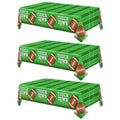 Tifeson Football Party Decorations, 3 Pack Disposable Football Tablecloth 54 X 108Inch Plastic Field Touchdown Table Cover for Game Day Birthday Tailgate Party Supplies