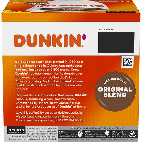 Dunkin' Donuts Original Blend Coffee K-Cup Pods - Medium Roast, 44 Count Box