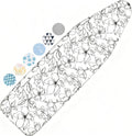Skiennix Ironing Board Cover - Thick, Scorch & Stain Resistant Pad | 15x54 Floral White Design