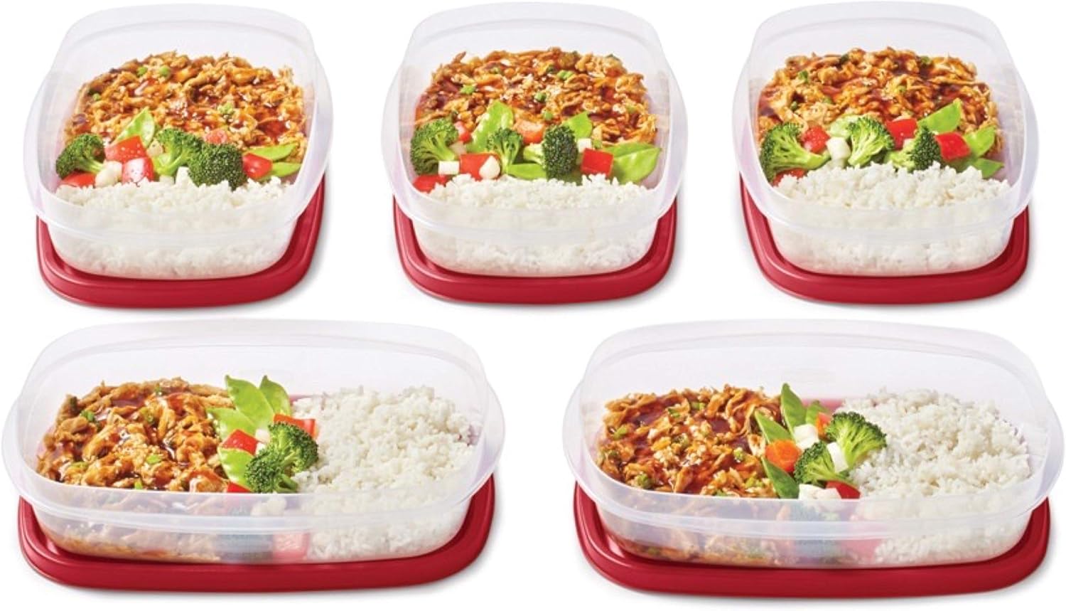 Rubbermaid EasyFindLids Meal Prep Containers - 5.5 Cup Capacity in Vibrant Red Color